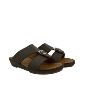 نعال ولادى من الجلد الطبيعى بنقشة النعام